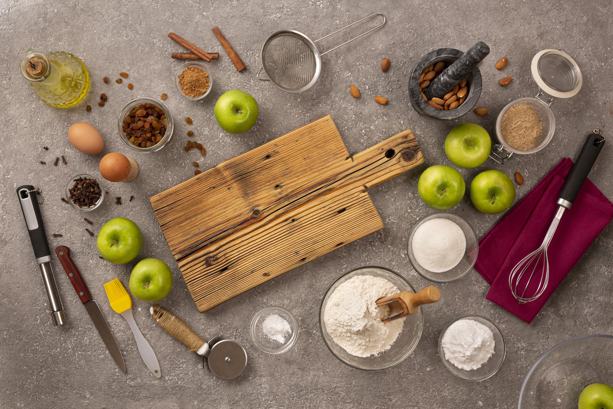 Studio kitchen with tools and ingredients